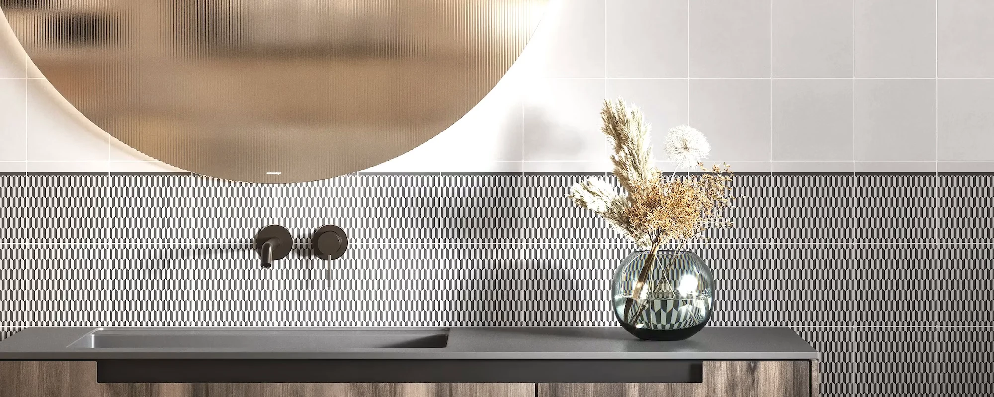 Bathroom wall tiles in sand-white colour for modern interior design projects
