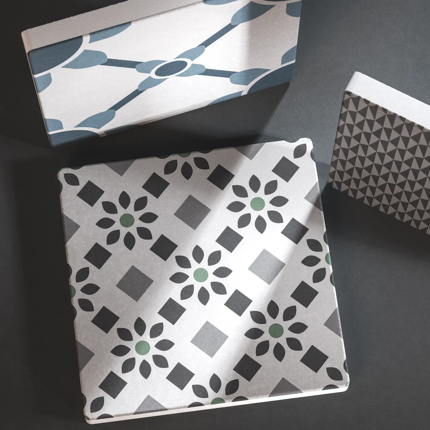 Artisanal detail and texture Detail of a natural matte decorative tile for kitchen backsplashes and bathrooms