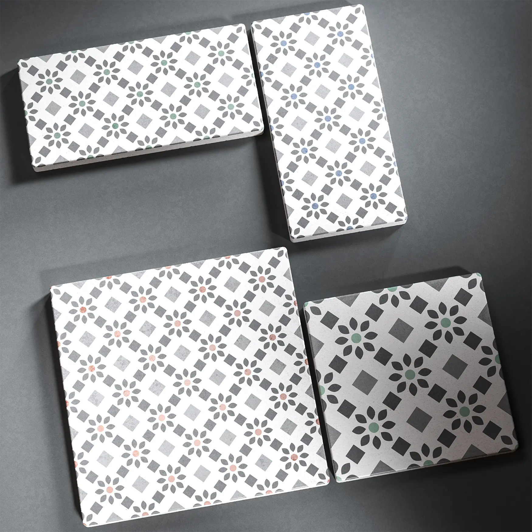 Decorative tiles made with customiable colors