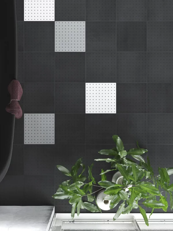 Decorative tiles in 20x20 cm with dots design inspiration