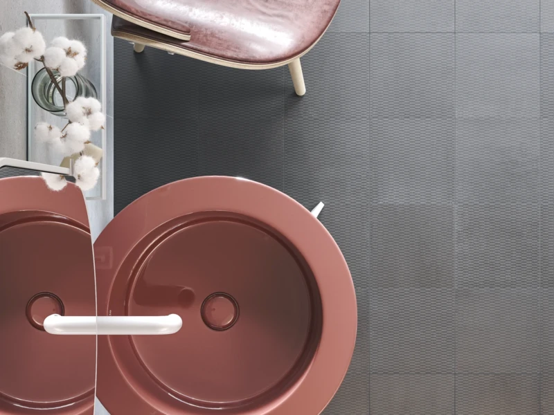 Bathroom floor coverings made with cement tiles