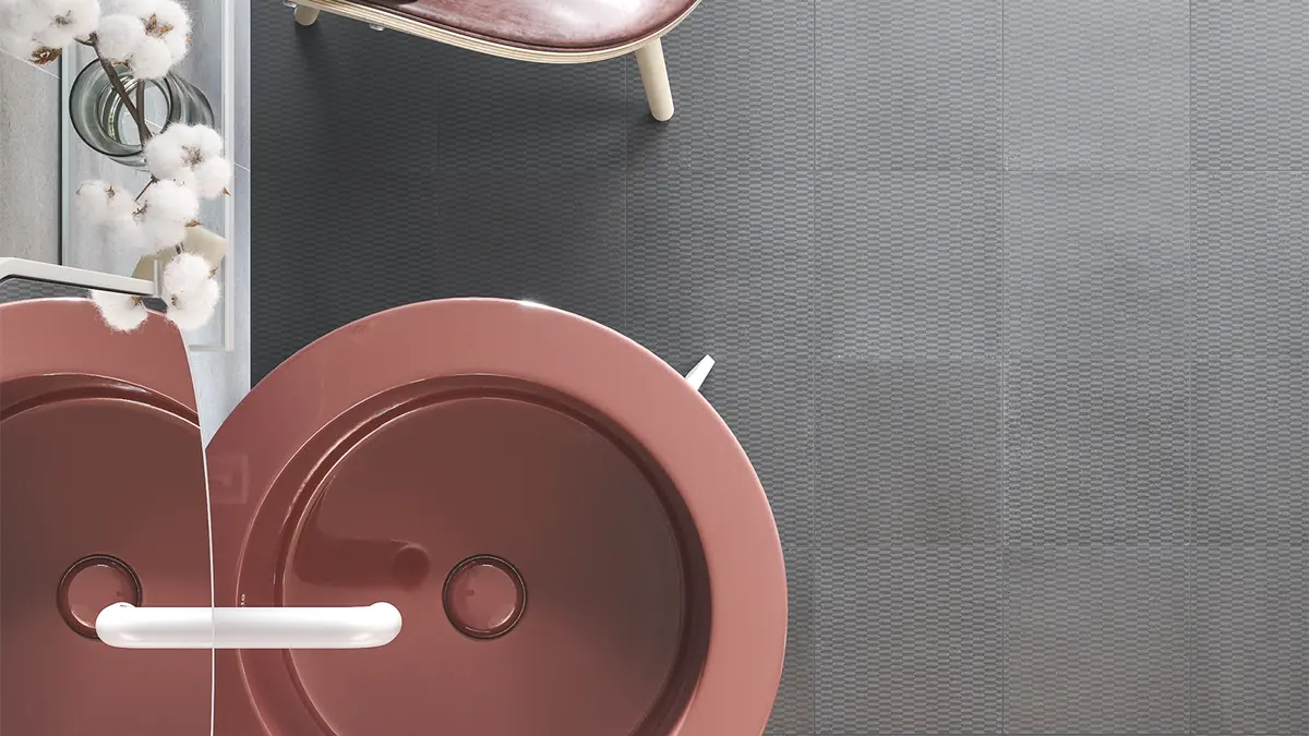 Bathroom flooring made with exclusive tiles