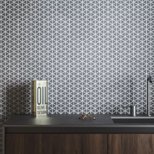 Hexagon tiles decorated with dune design inspiration