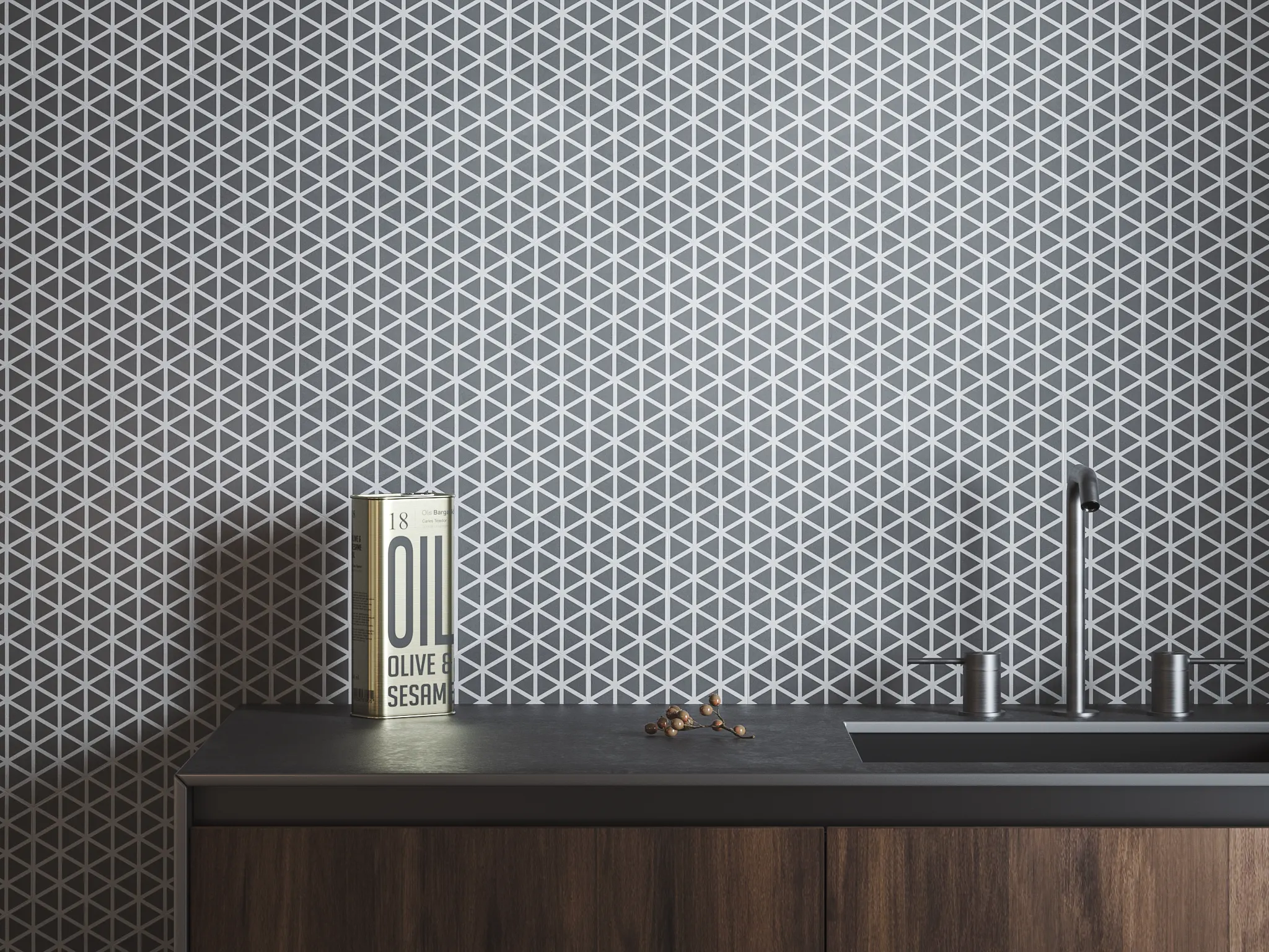Hexagon tiles decorated with dune design inspiration