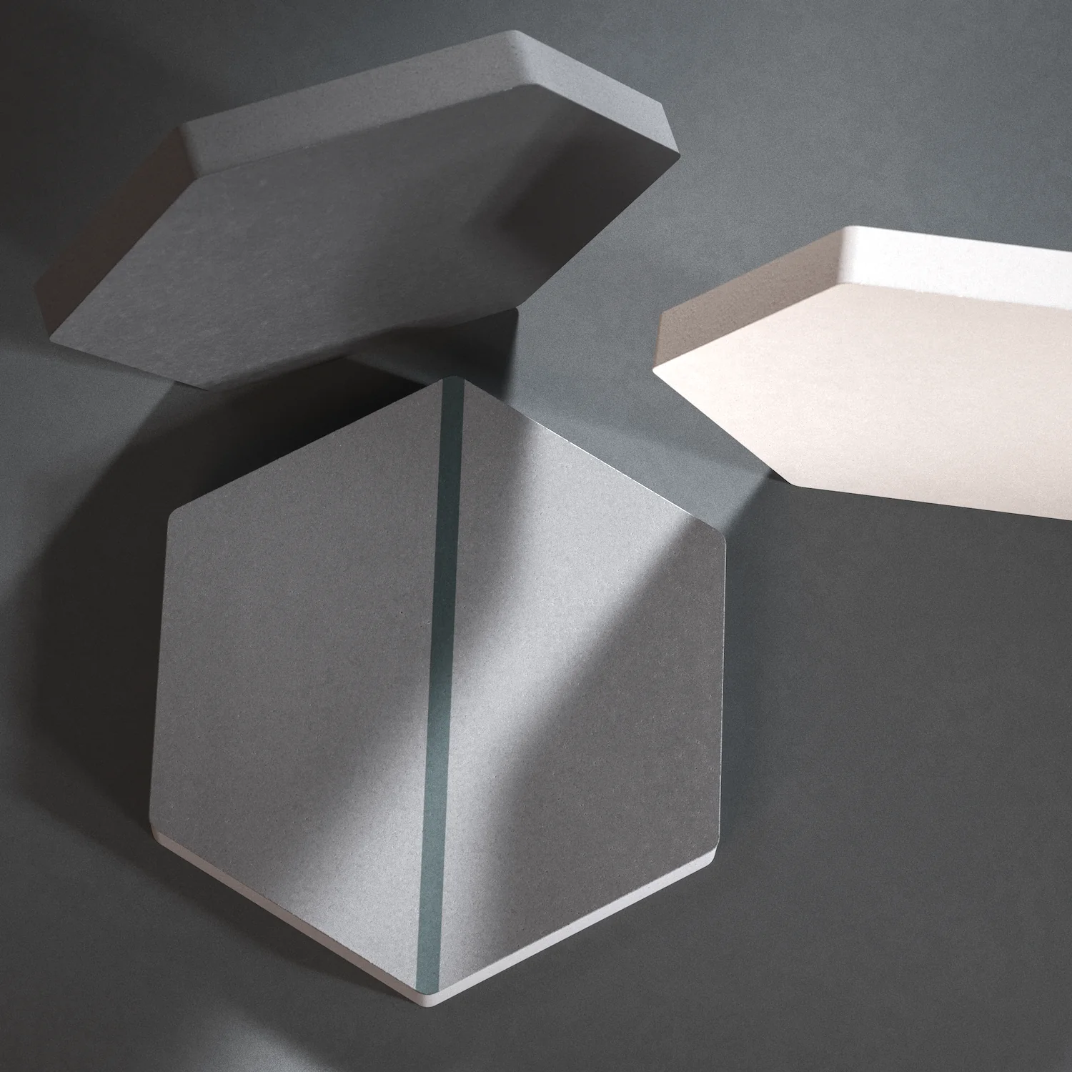 Organic pigment texture detail Close-up of a hexagonal tile texture showing the finish of natural organic pigments