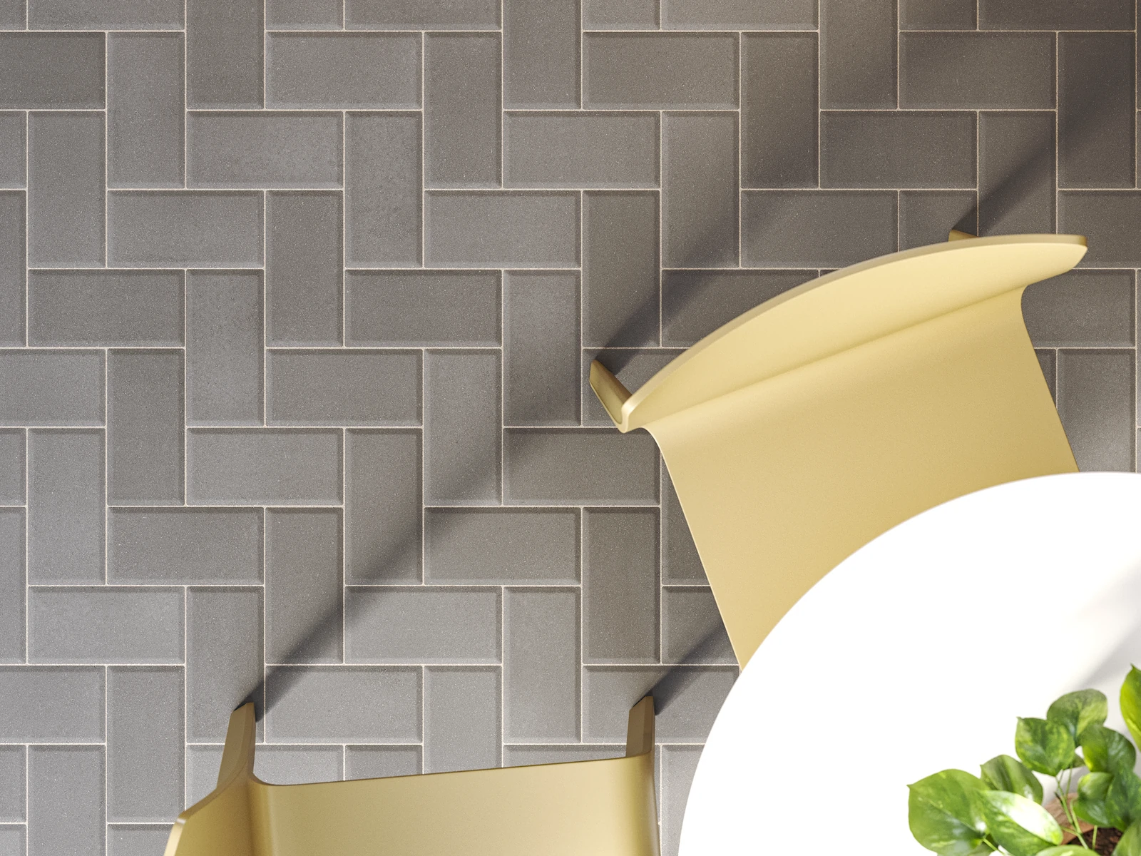 Outdoor paving with a bevel made of grey concrete