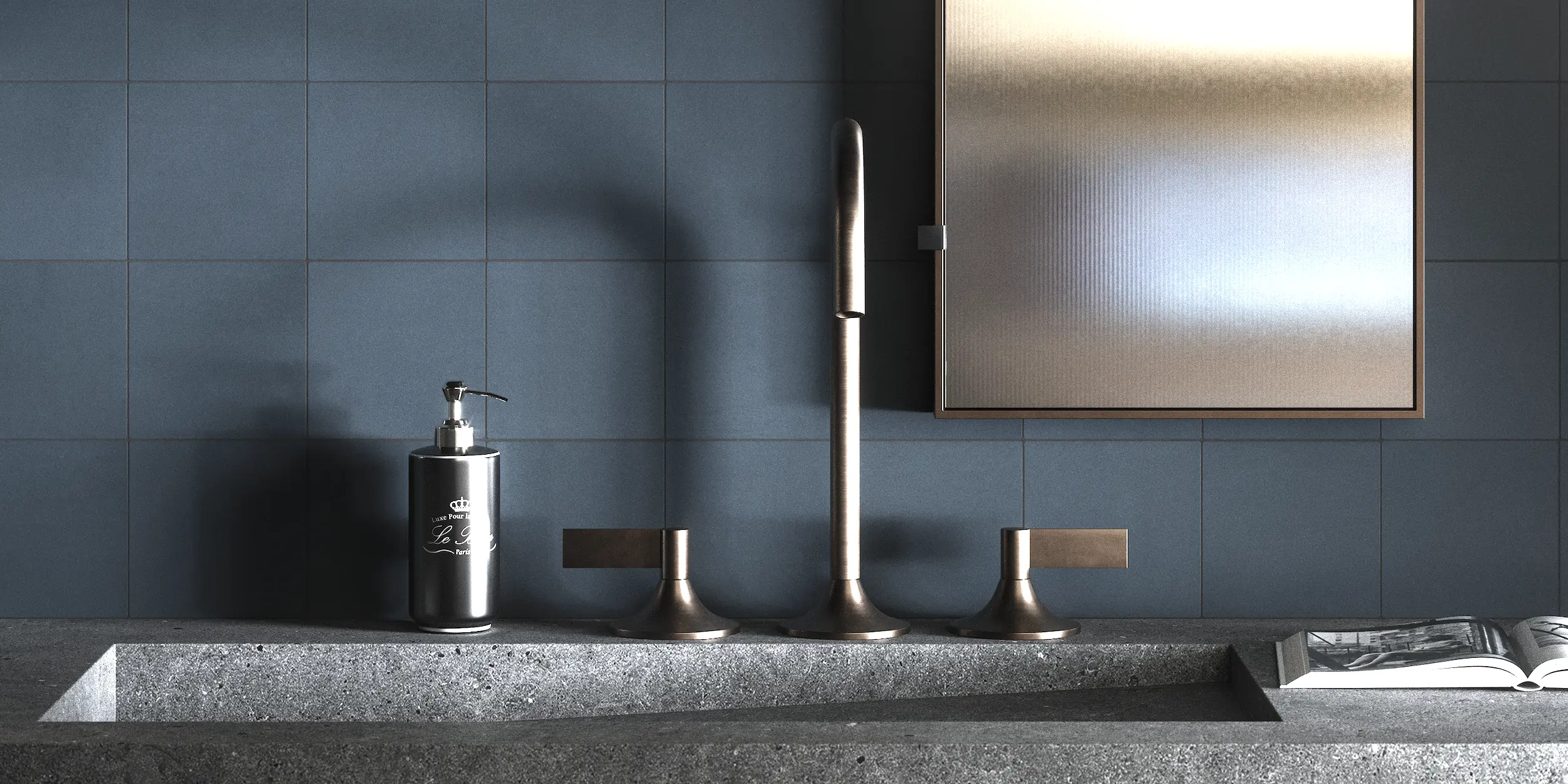 Cobalt blue cement tile Natural cobalt blue cement tiles with organic pigments for bespoke design projects